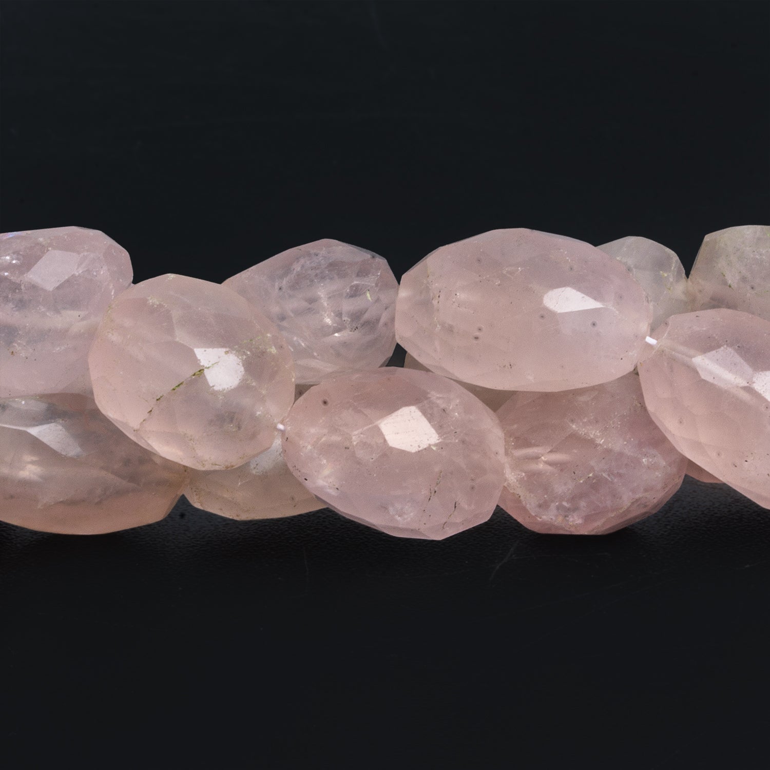 20x14mm Rose Quartz Faceted Nuggets 15 inch 18 beads - The Bead Traders