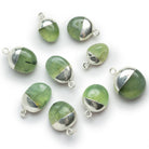 20x14mm Silver Leafed Prehnite Nugget Pendant 1 Bead - The Bead Traders