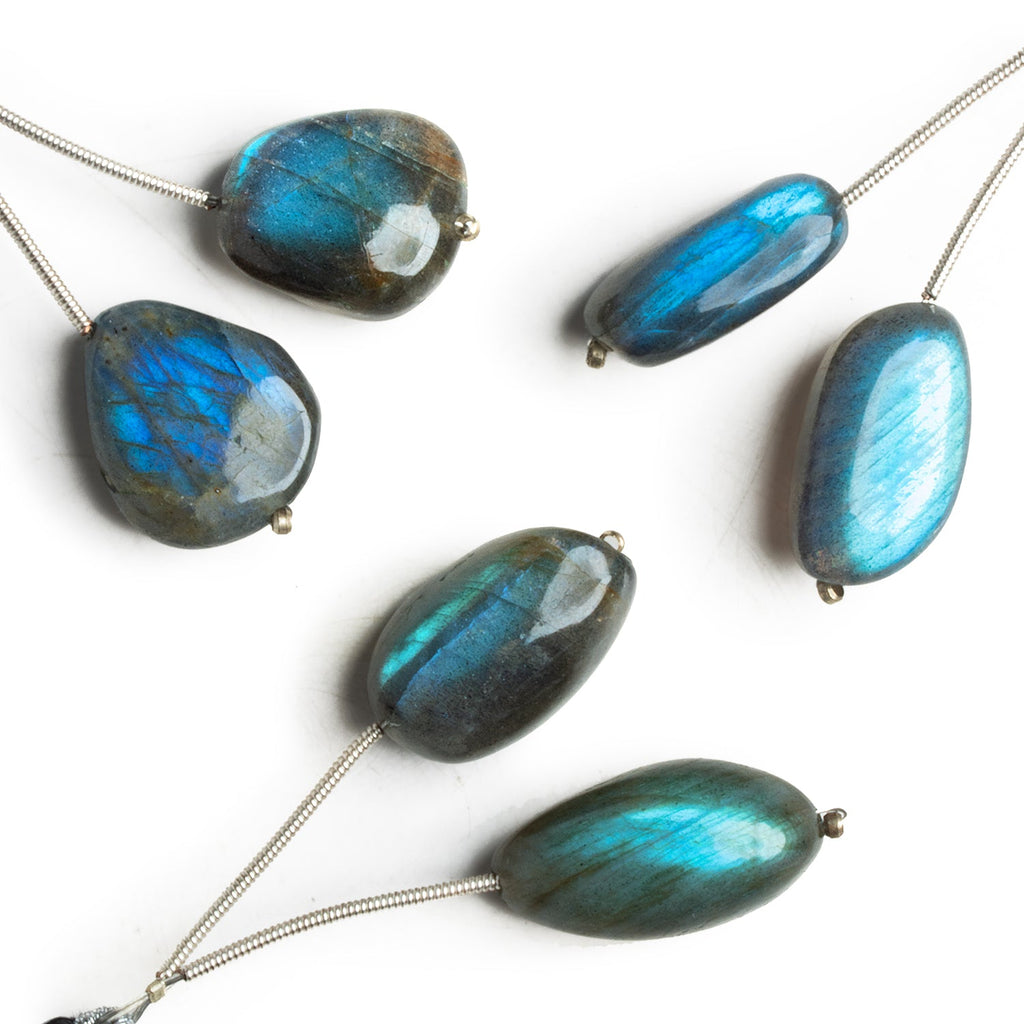 20x15mm Labradorite Plain Nugget Focals 2 Beads - The Bead Traders