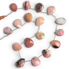 20x15mm Pink Peruvian Opal Faceted Pears 15 inch 18 beads - The Bead Traders