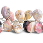 20x15mm Pink Peruvian Opal Faceted Pears 15 inch 18 beads - The Bead Traders