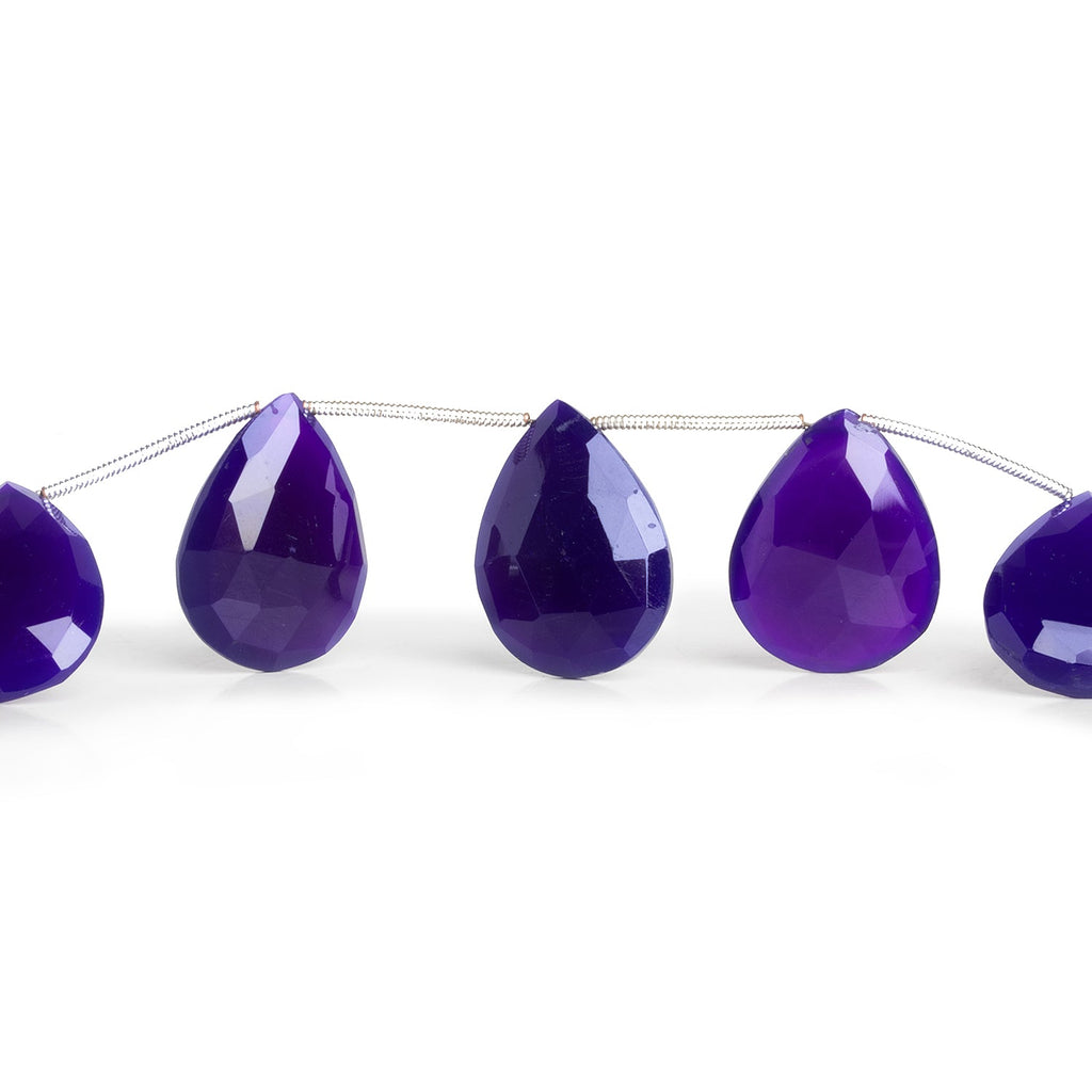 20x15mm Purple Chalcedony Faceted Pears 9 inch 10 beads - The Bead Traders