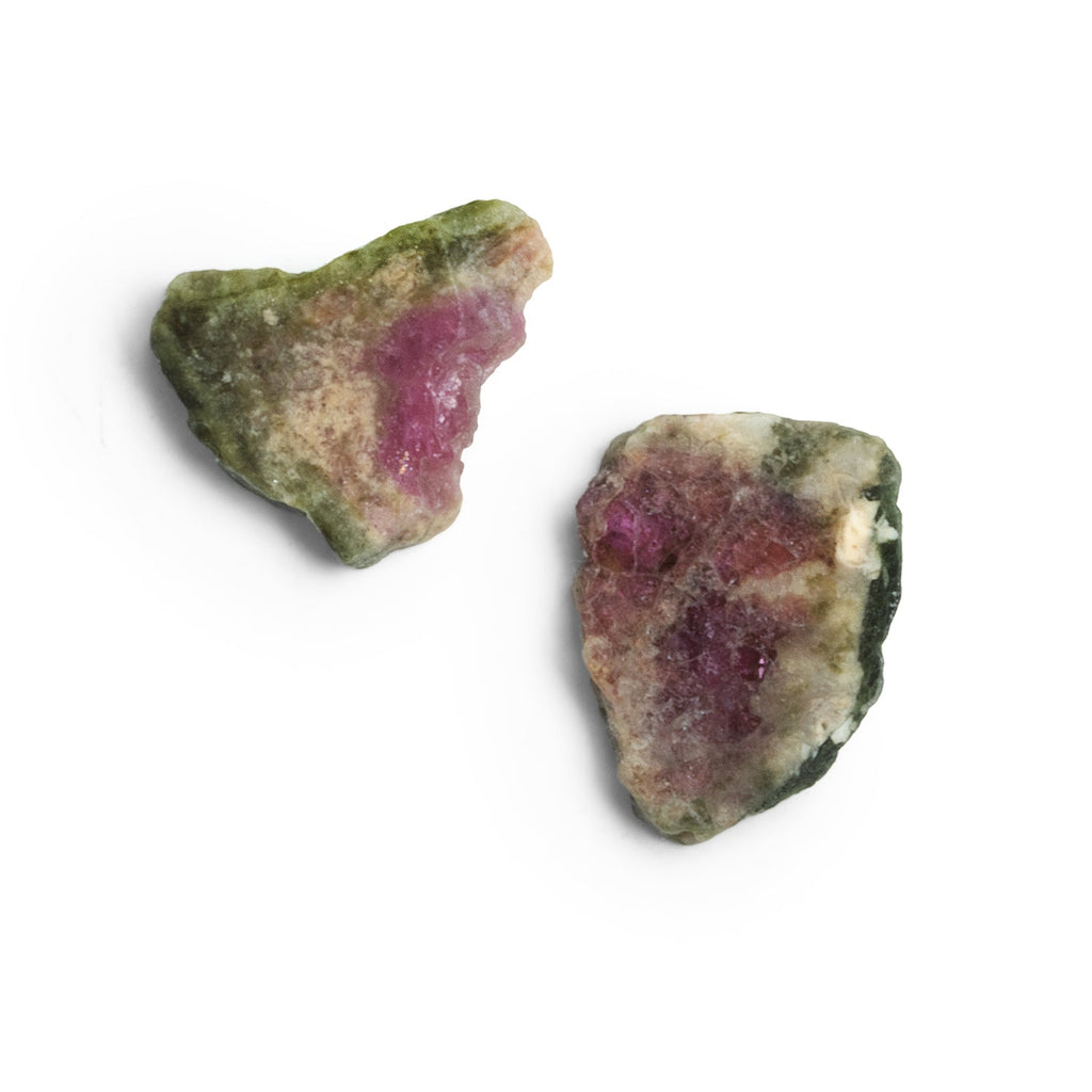 20x15mm Watermelon Tourmaline Slice Beads - Set of 2 - The Bead Traders