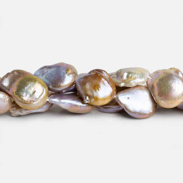 20x16mm Golden Rose Baroque Pearls 16 inch 17 beads