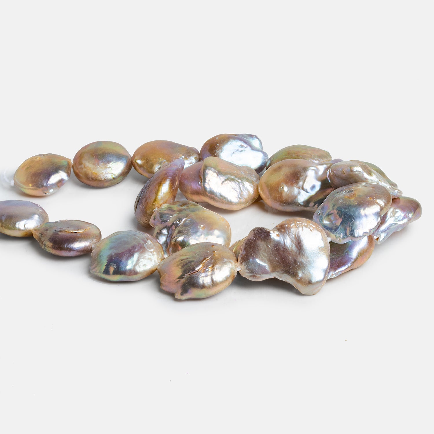 20x16mm Golden Rose Baroque Pearls 16 inch 17 beads - The Bead Traders