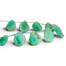 20x16mm Green Agate Hammer Faceted Pears 7 inch 8 beads - The Bead Traders