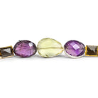 20x17mm Leafed Multi Gemstone Beads 7 inch 13 pieces - The Bead Traders