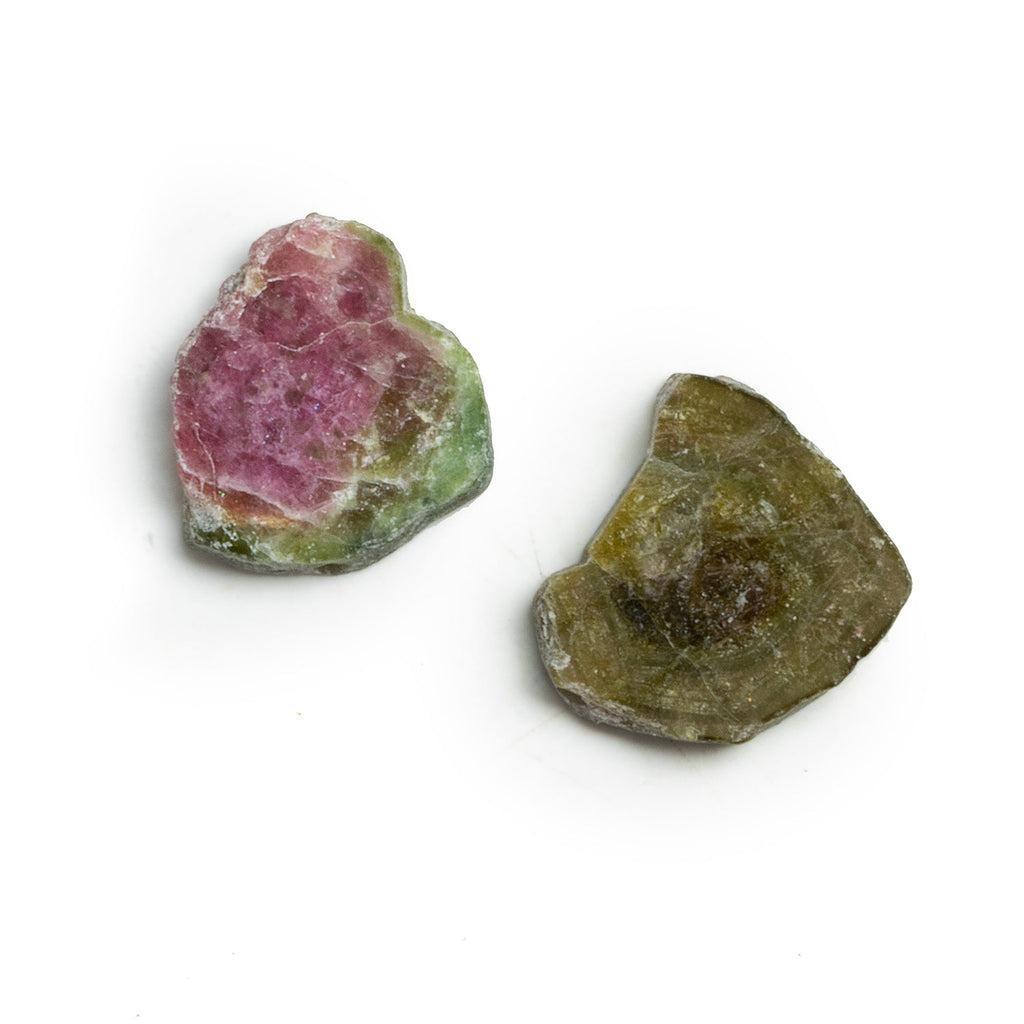 20x18mm Watermelon Tourmaline Slice Beads - Set of 2 - The Bead Traders