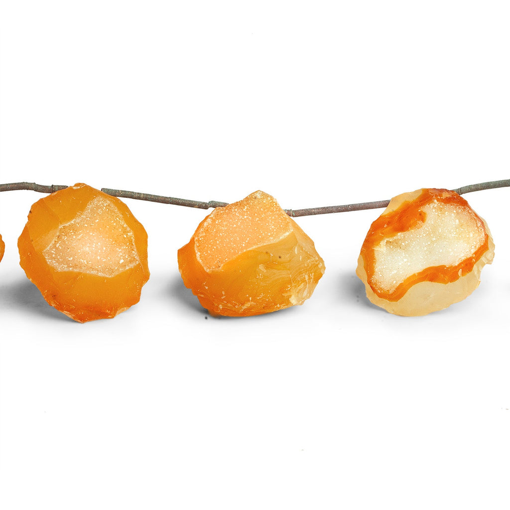 20x27mm Honey Drusy Hammer Faceted Coins 7 inch 7 beads - The Bead Traders