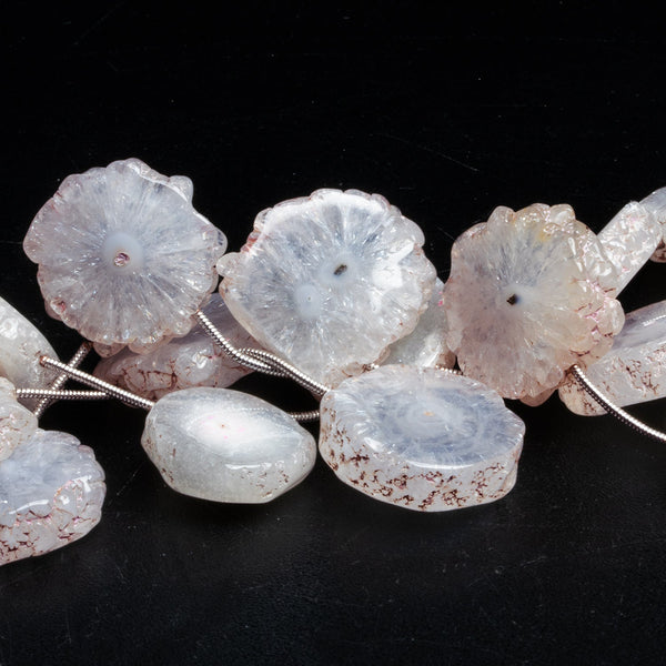 21mm Solar Quartz Slices 8 inch 9 beads