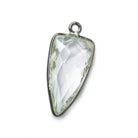21x11mm Black Gold Bezeled Crystal Quartz faceted point pendant 1 bead - The Bead Traders