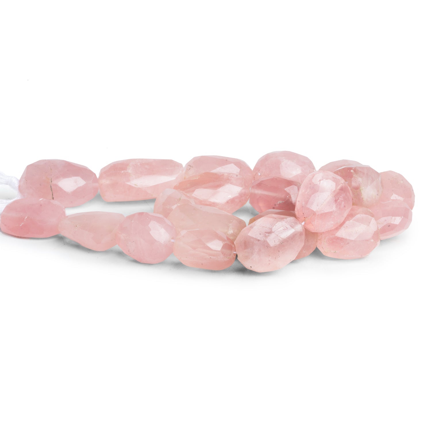 21x12mm Rose Quartz Faceted Nuggets 15 inch 20 beads - The Bead Traders