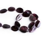 21x14mm Burgundy Mother of Pearl Shell Ovals 1mm Large Hole 16 inch 17 beads - The Bead Traders