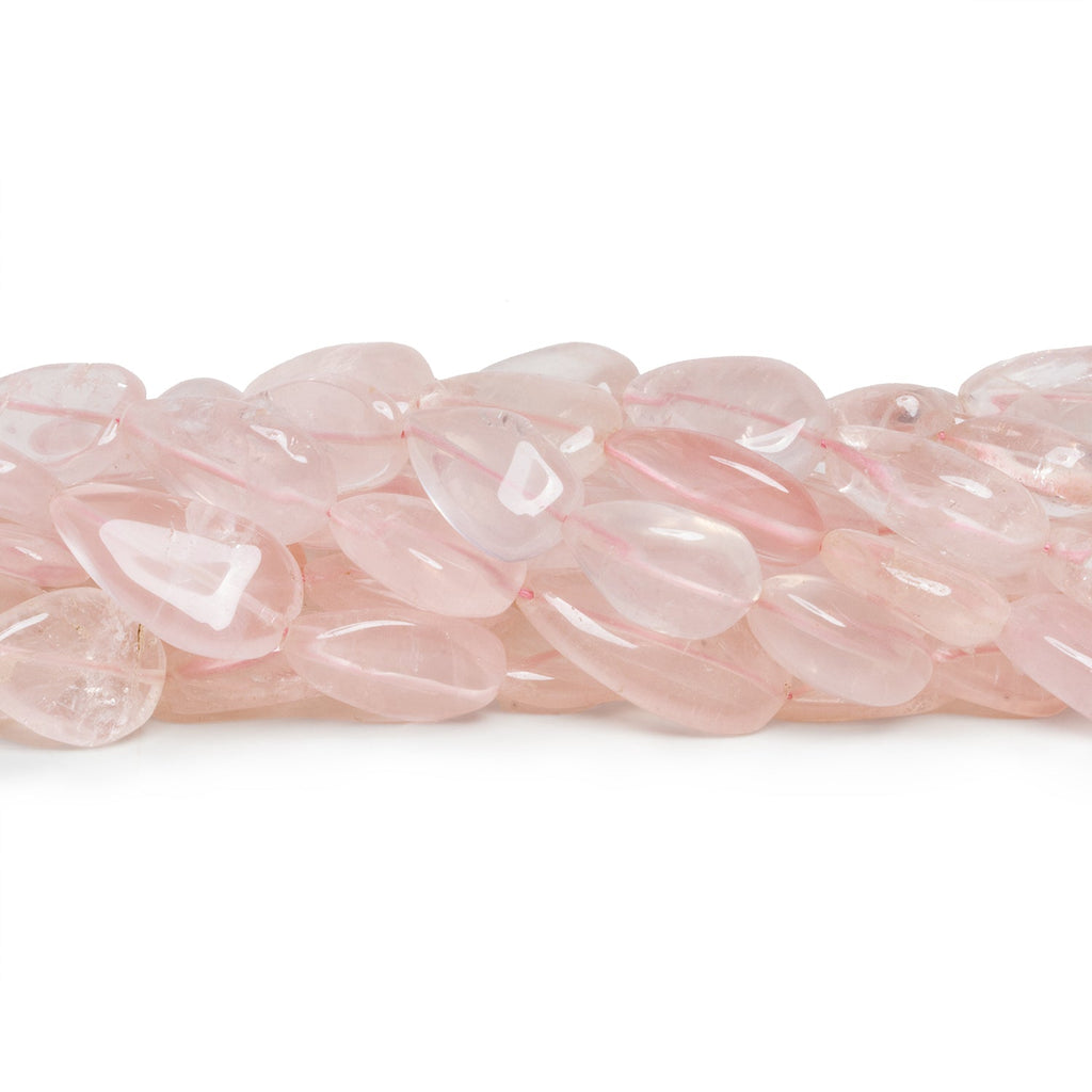 21x14mm Rose Quartz Plain Pears 12 inch 17 beads - The Bead Traders