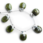 21x15mm Silver Leafed Idocrase Pears 7 beads - The Bead Traders