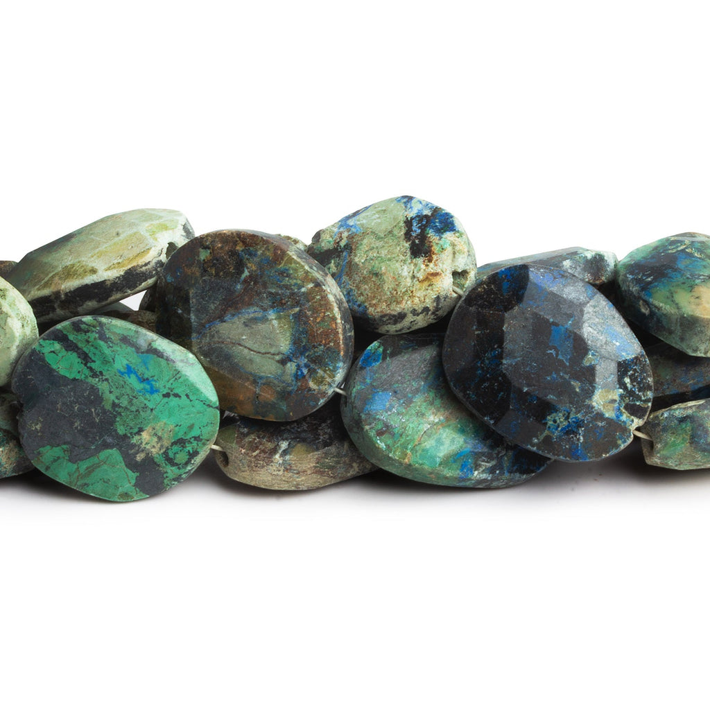 21x17mm Chrysocolla Faceted Nuggets 16 inch 17 beads - The Bead Traders