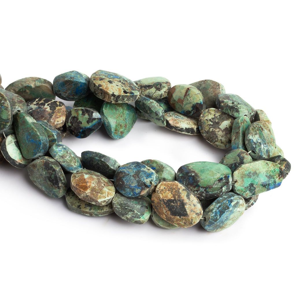 21x17mm Chrysocolla Faceted Nuggets 16 inch 17 beads - The Bead Traders