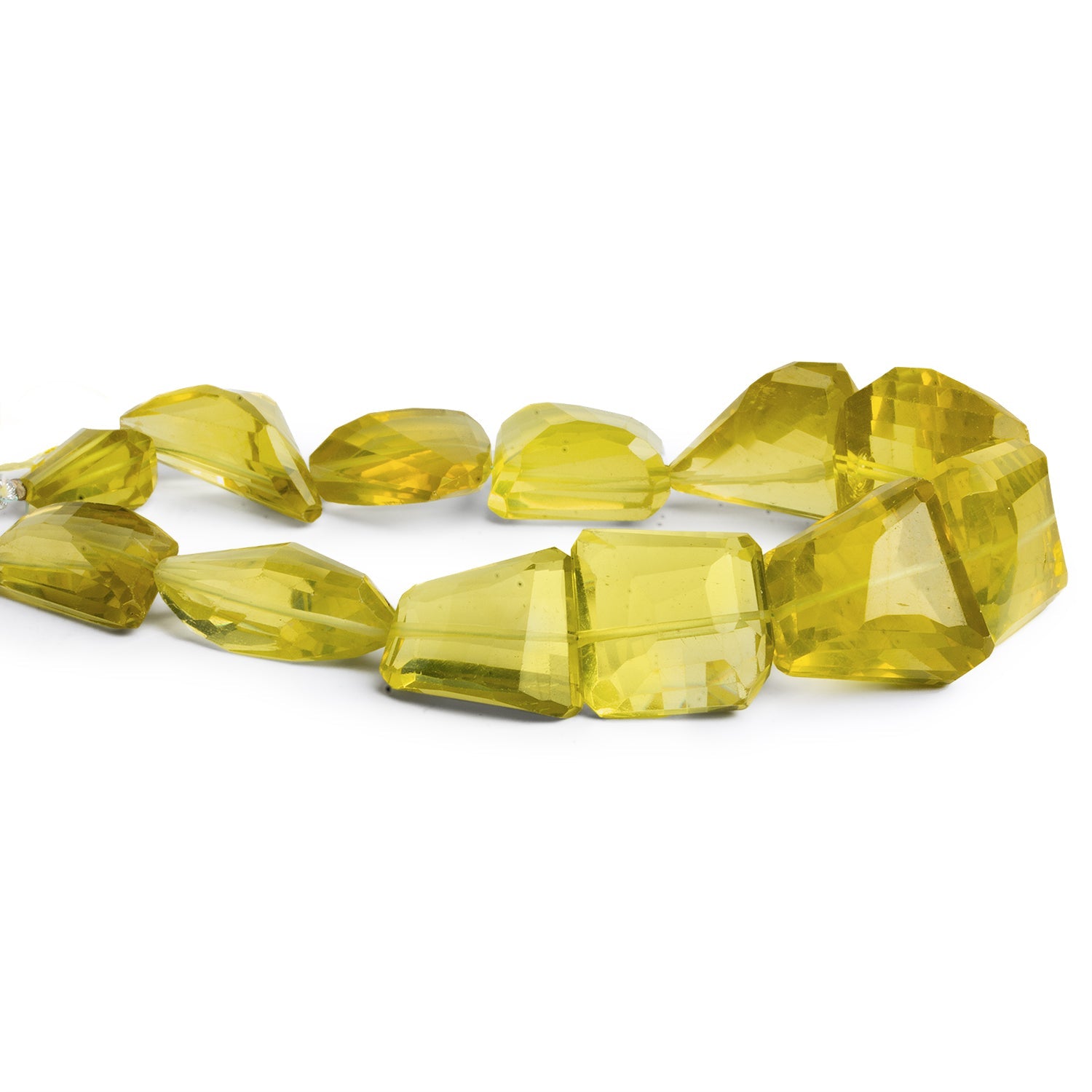 21x17mm Lemon Quartz Faceted Nuggets 9 inch 12 beads - The Bead Traders