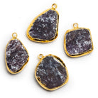 21x18mm Gold Leafed Charoite Slice Pendant 1 Bead - The Bead Traders