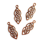 21x8mm Copper Filigree Charms 4 Beads - The Bead Traders