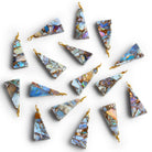 21x8mm Mosaic Australian Opal Wire-Wrapped Triangle Pendant 1 Bead - The Bead Traders