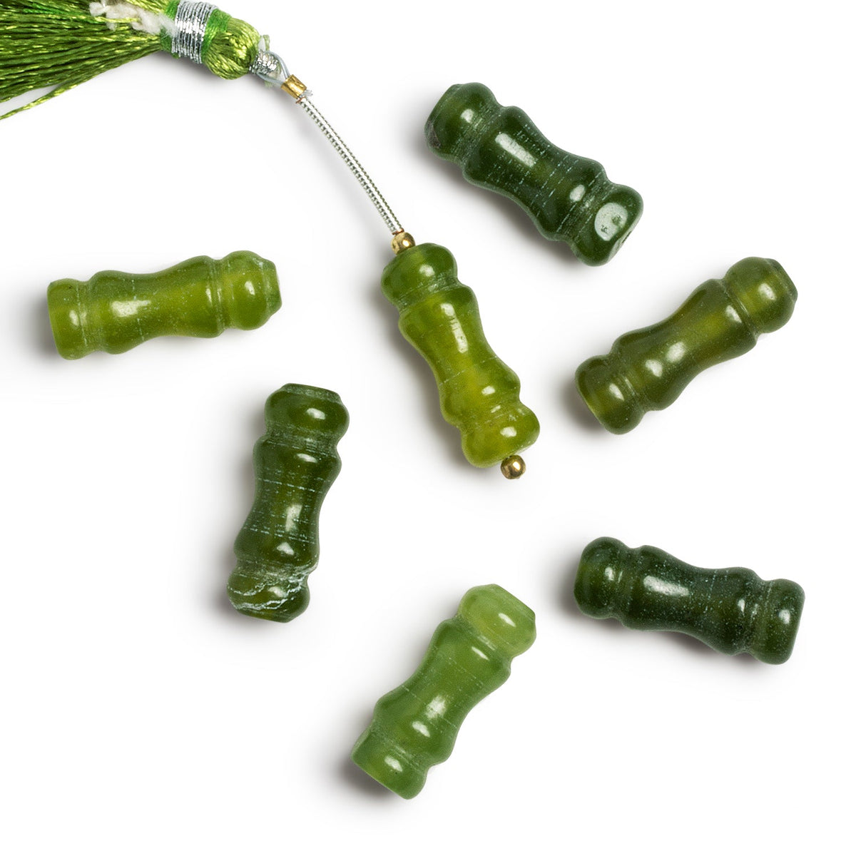 21x8mm Serpentine Carved Tube Focal 1 Bead - The Bead Traders