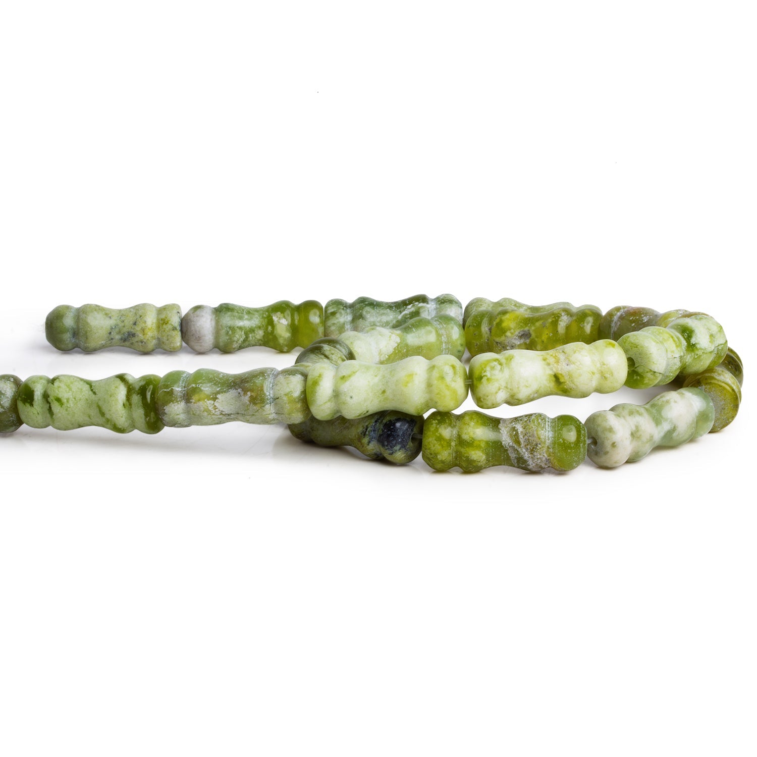 21x8mm Serpentine Carved Tubes 15 inch 17 beads - The Bead Traders
