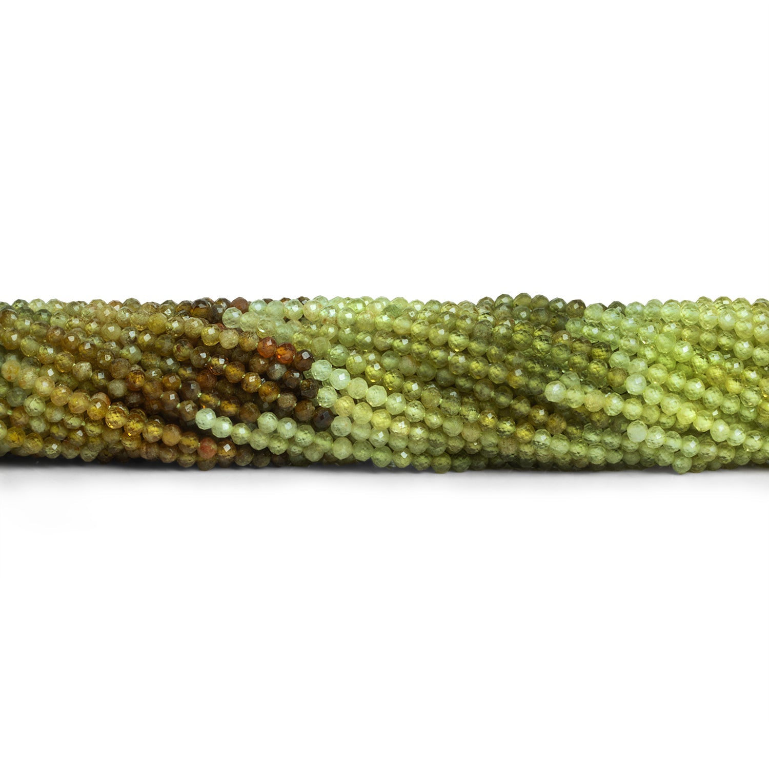 2.2mm Grossular Garnet Microfaceted Rounds 12 inch 140 beads - The Bead Traders