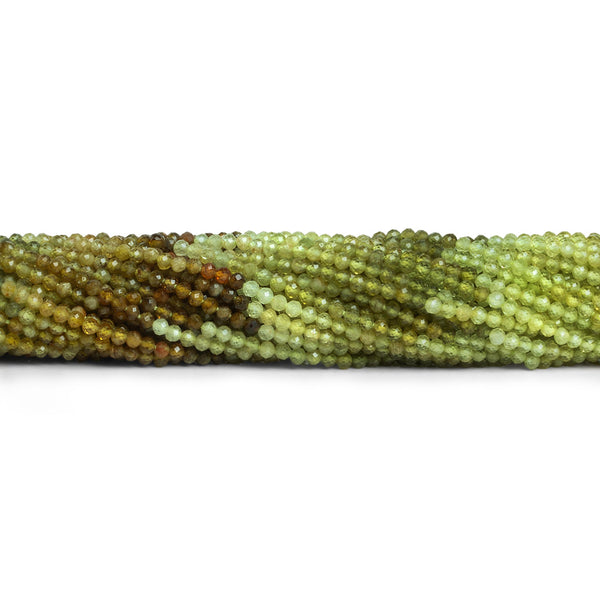 2.2mm Grossular Garnet Microfaceted Rounds 12 inch 140 beads