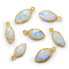 22x10mm Gold Leafed Rainbow Moonstone Marquise Pendant 1 Bead - The Bead Traders