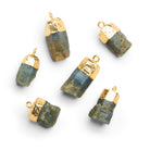 22x10mm Gold Leafed Sapphire Natural Crystal Pendant - The Bead Traders
