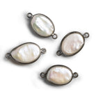 22x11mm Black Gold Bezeled Pearl Pendants - Lot of 4 - The Bead Traders