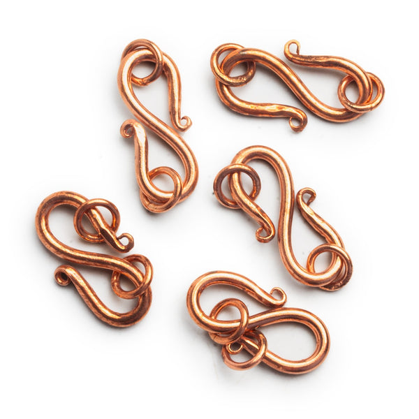 22x12mm Copper S-Hook Toggles 5 Beads