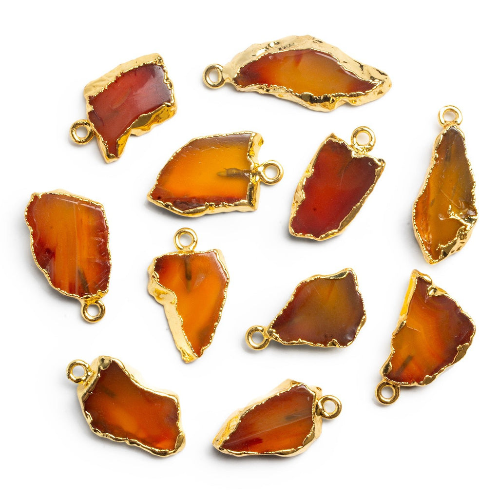 22x12mm Gold Leafed Agate Nugget Pendant 1 Bead - The Bead Traders