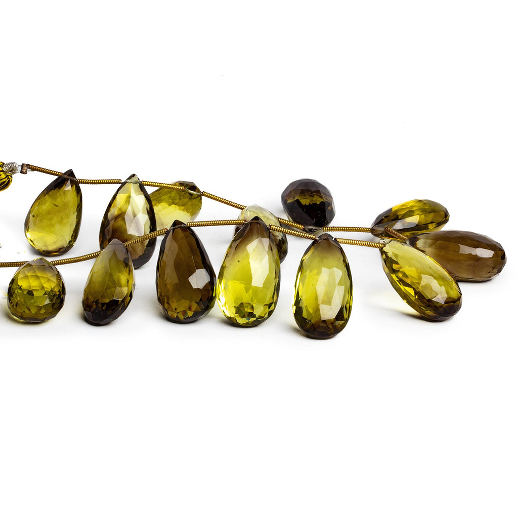 22x13mm Bicolor Quartz Faceted Pears 8 inch 13 beads - The Bead Traders