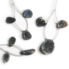22x13mm Black Drusy Nugget Focals Set of 3 Beads - The Bead Traders