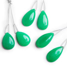 22x13mm Mint Green Chalcedony Pear Focals Set of 2 Beads - The Bead Traders
