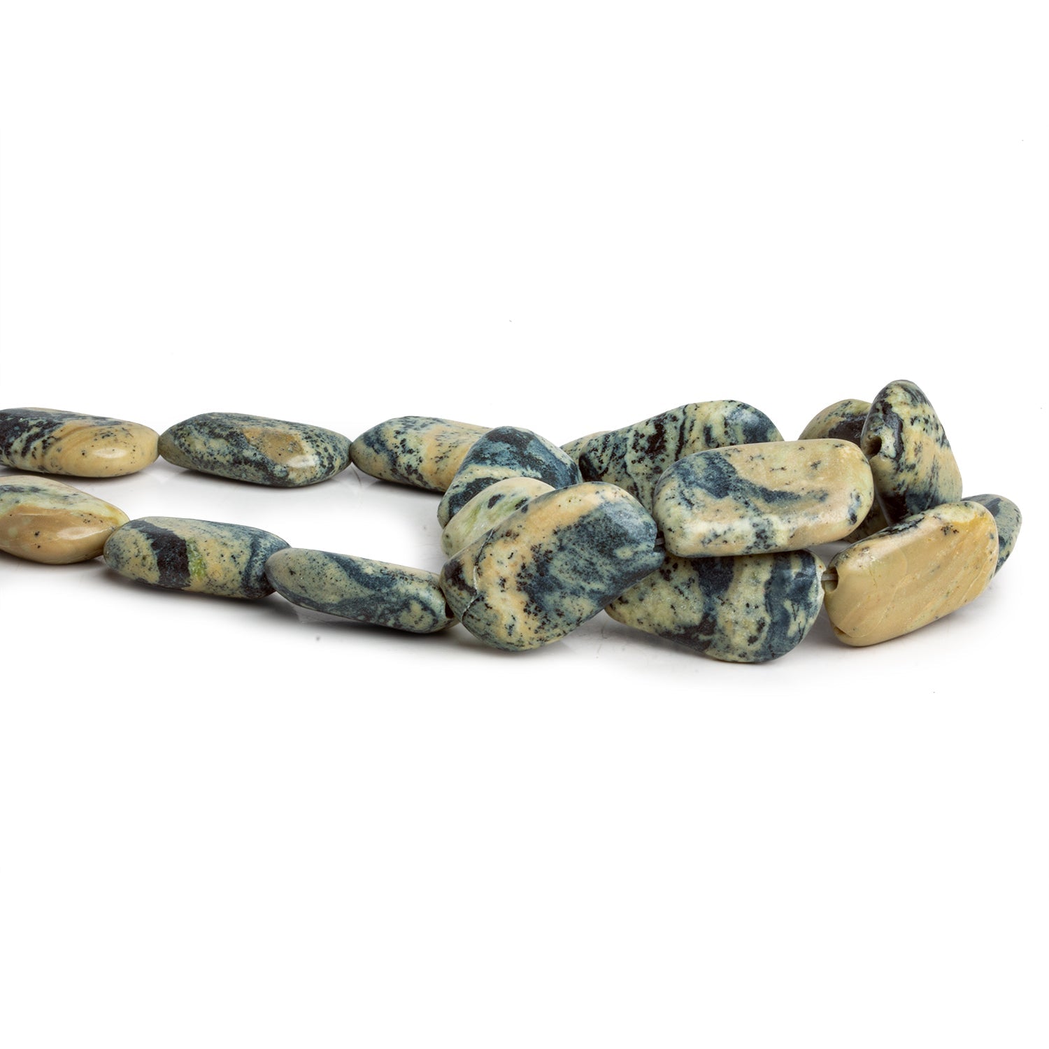 22x13mm Serpentine Nuggets 15 inch 17 beads - The Bead Traders