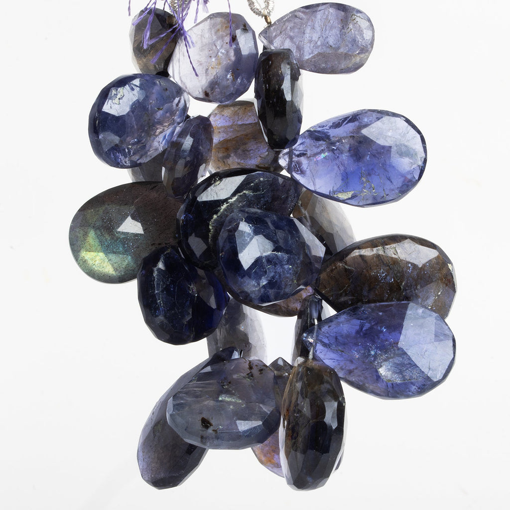 22x15mm Iolite Faceted Pears 5 inch 23 beads - The Bead Traders