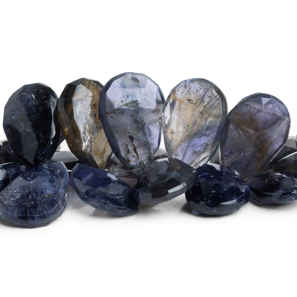 22x15mm Iolite Faceted Pears 5 inch 23 beads - The Bead Traders