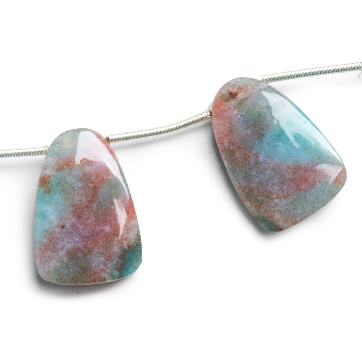 22x15mm Jasper Nugget Focals Set of 2 Beads - The Bead Traders