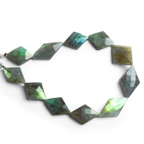22x15mm Labradorite Faceted Kites 9 inch 11 beads