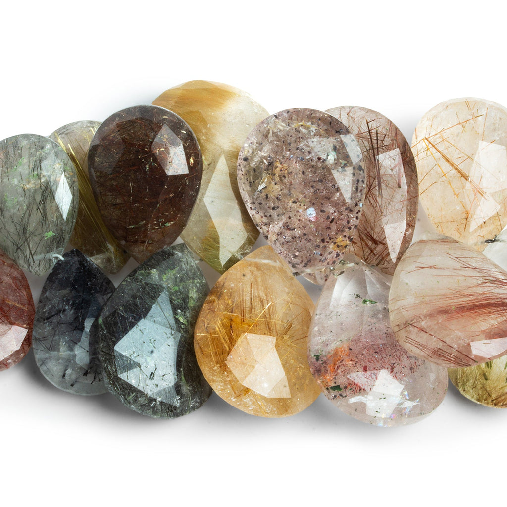 22x16mm Rutilated Quartz Faceted Pears 10 inch 52 beads - The Bead Traders