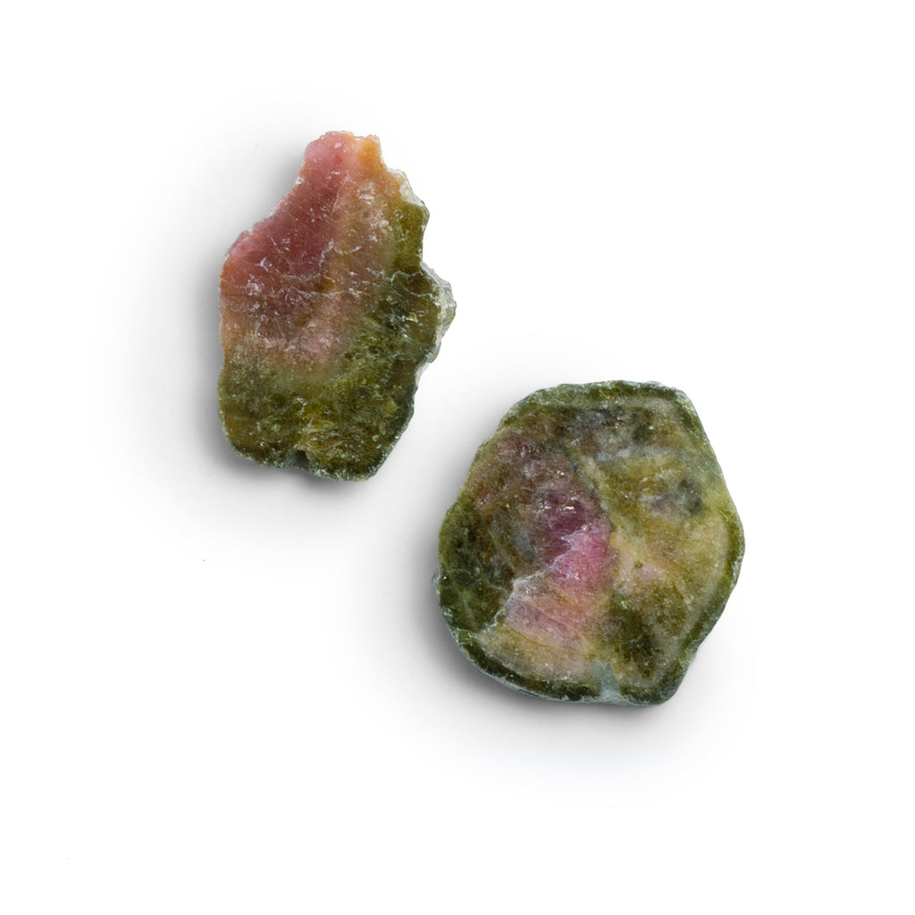 22x16mm Watermelon Tourmaline Slice Beads - Set of 2 - The Bead Traders