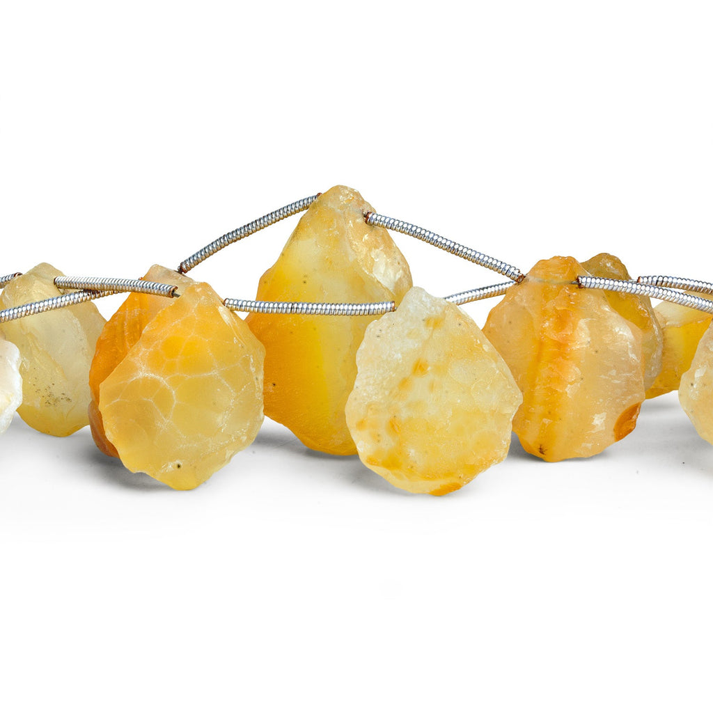 22x16mm Yellow Agate Hammer Faceted Pears 9 beads - The Bead Traders