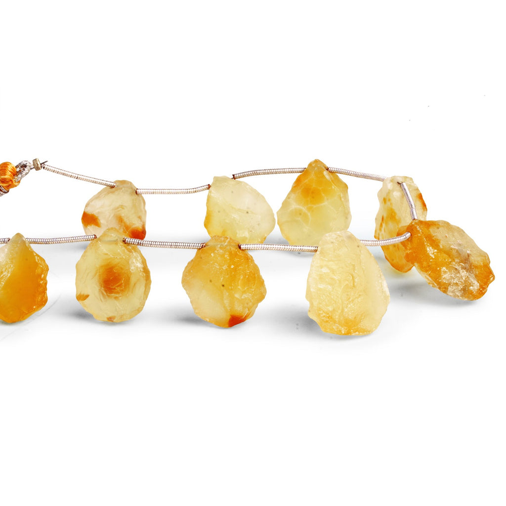 22x16mm Yellow Agate Hammer Faceted Pears 9 beads - The Bead Traders