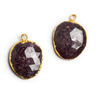 22x17mm Gold Leafed Sapphire Pendants Set of 2 Beads - The Bead Traders
