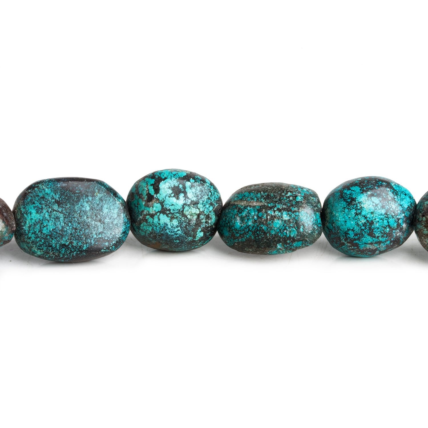 22x18mm Chinese Turquoise Plain Nuggets 16 inch 18 beads - The Bead Traders