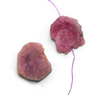 22x19mm Pink Tourmaline Slice Focals 2 Beads - The Bead Traders