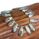 22x9mm Champagne Agate Faceted Pears 8 inch 16 beads - The Bead Traders